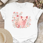 Cute Pig Floral Farm Shirt