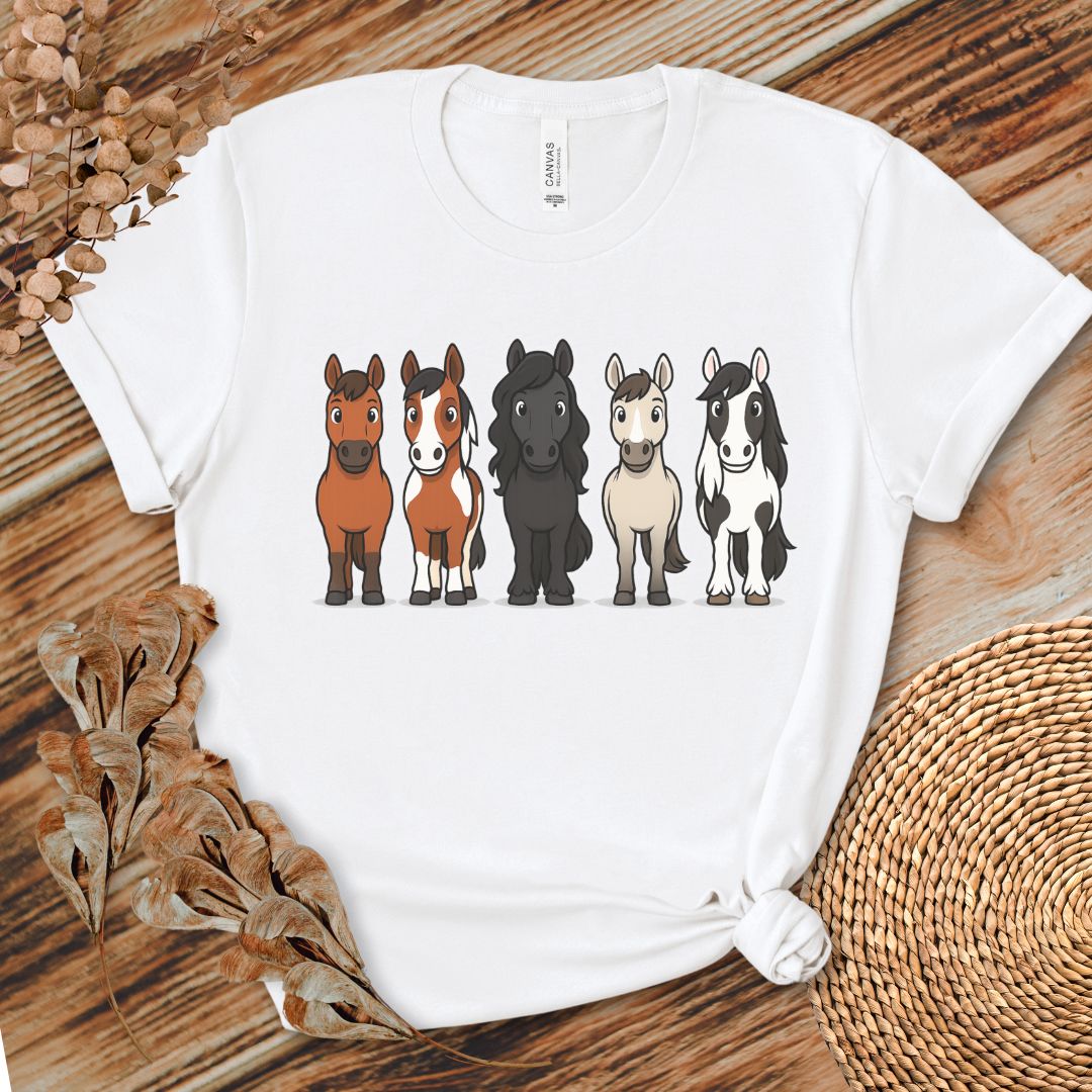 Cute Cartoon Horses Shirt