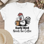 Sleepy Rooster Needs Coffee Tee