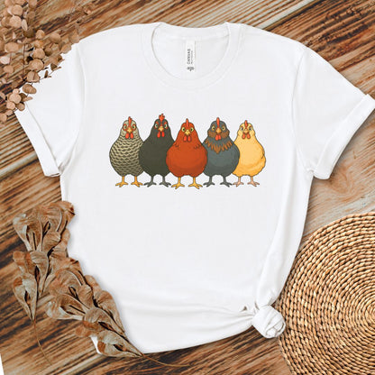 Colorful Chickens Art Tee