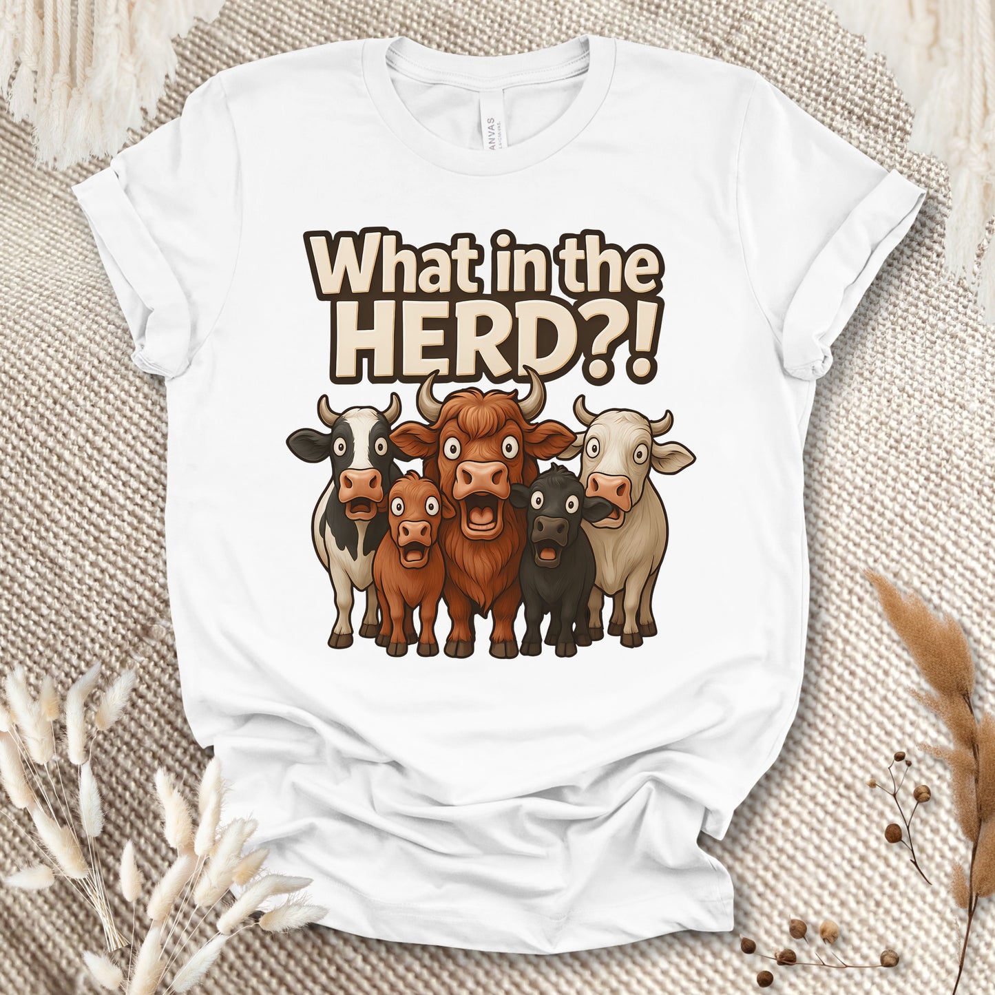 Funny Cow Lover T-Shirt – What in the Herd?! Cute Farm Animal Humor Tee for Farmers & Country Life Fans