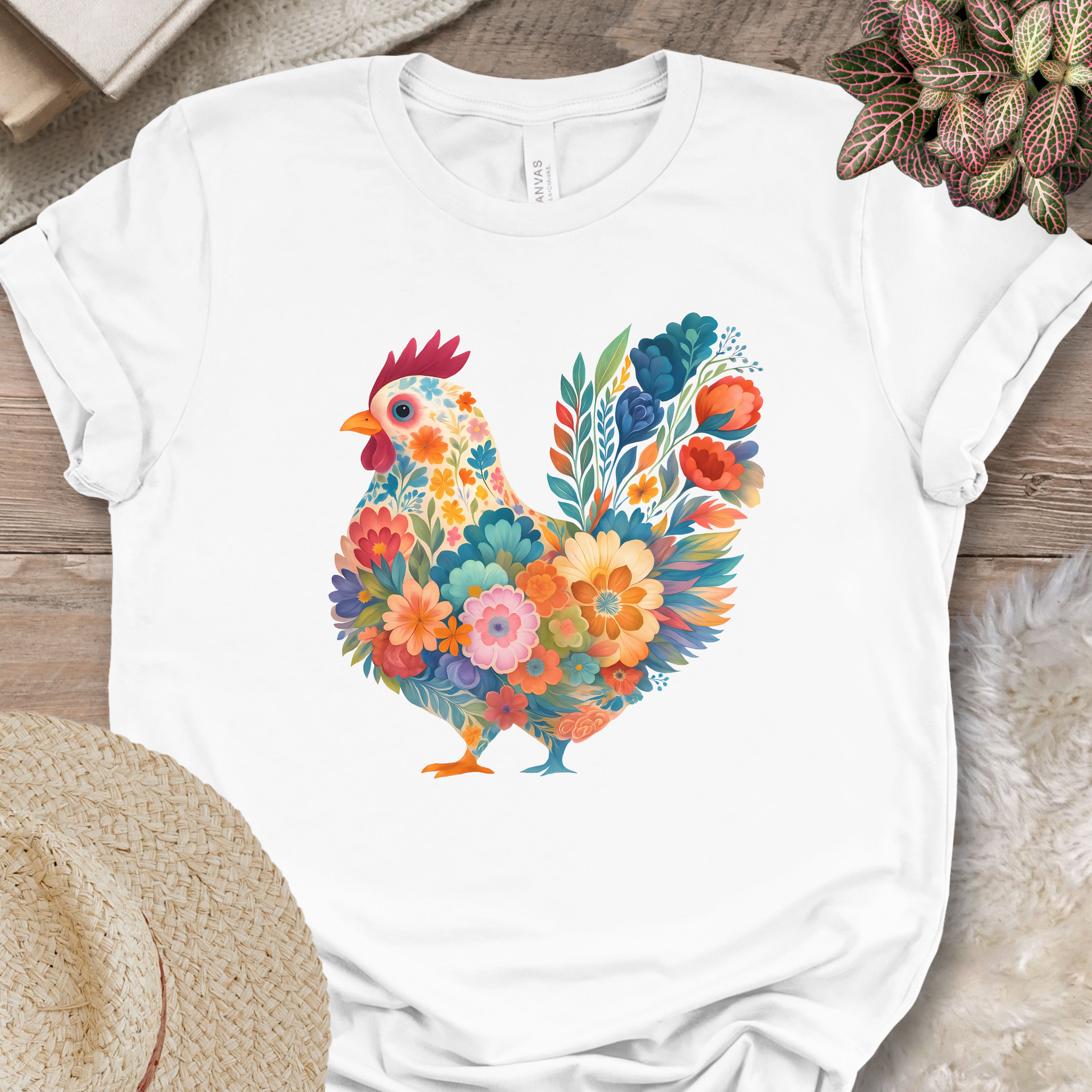Blooming Chicken Flower Art Tee