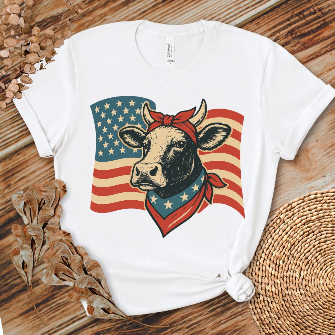 Patriotic Cow Flag Shirt