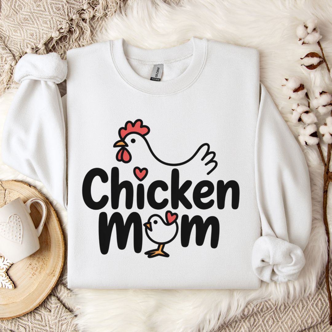 Chicken Mom Sweatshirt – Cute Farm Animal Pullover Gift for Poultry Moms & Backyard Chicken Keepers