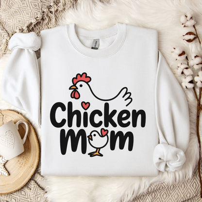 Chicken Mom Sweatshirt – Cute Farm Animal Pullover Gift for Poultry Moms & Backyard Chicken Keepers