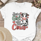 Just a Girl Who Loves Cows Kawaii Tee