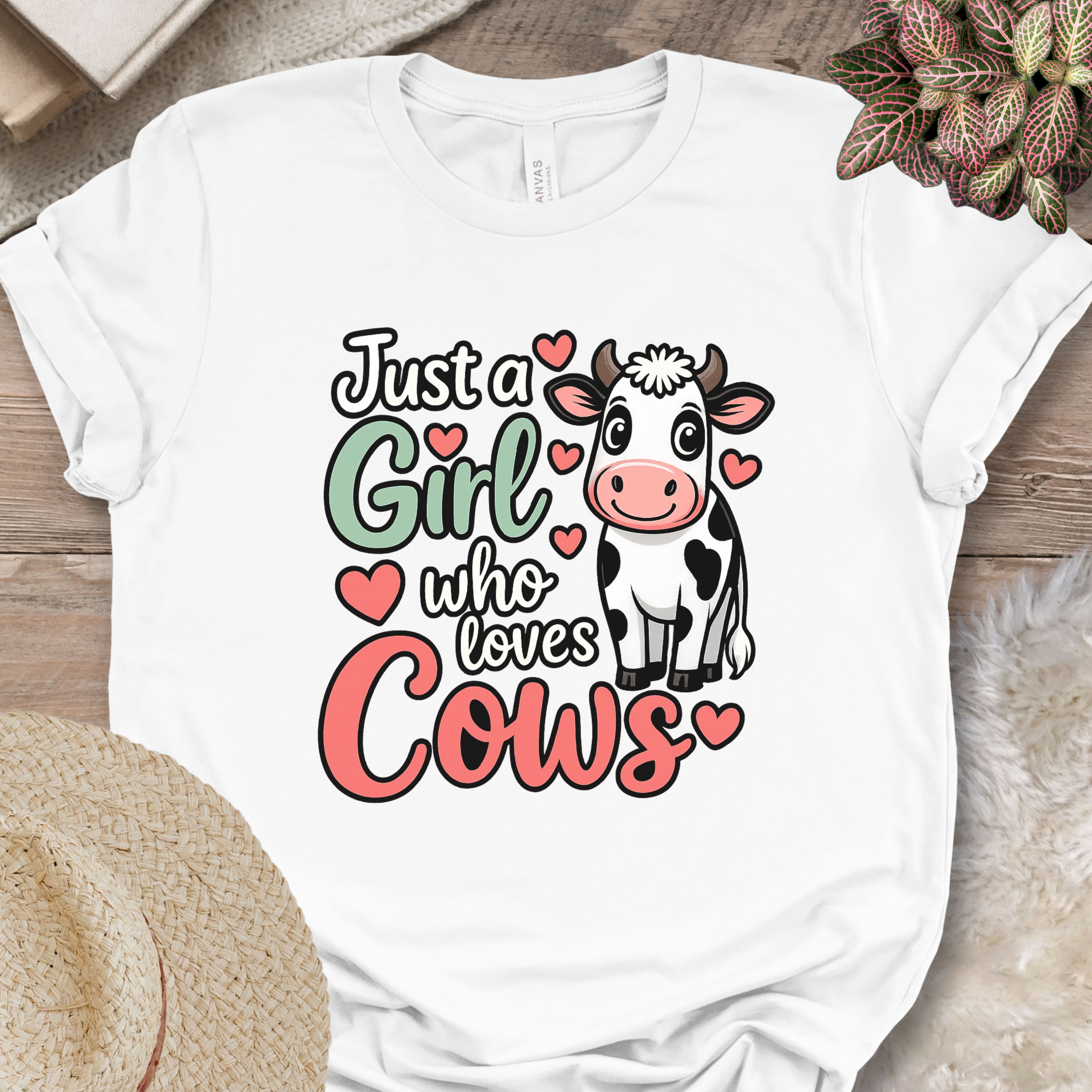 Just a Girl Who Loves Cows Kawaii Tee