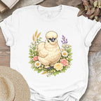 Silkie Chicken Floral T-Shirt
