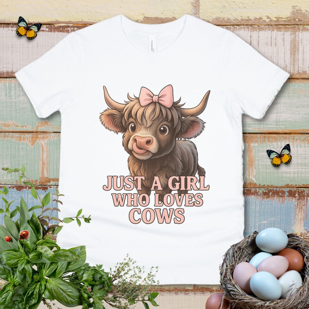 Kids "Just a Girl Who Loves Cows" Tee
