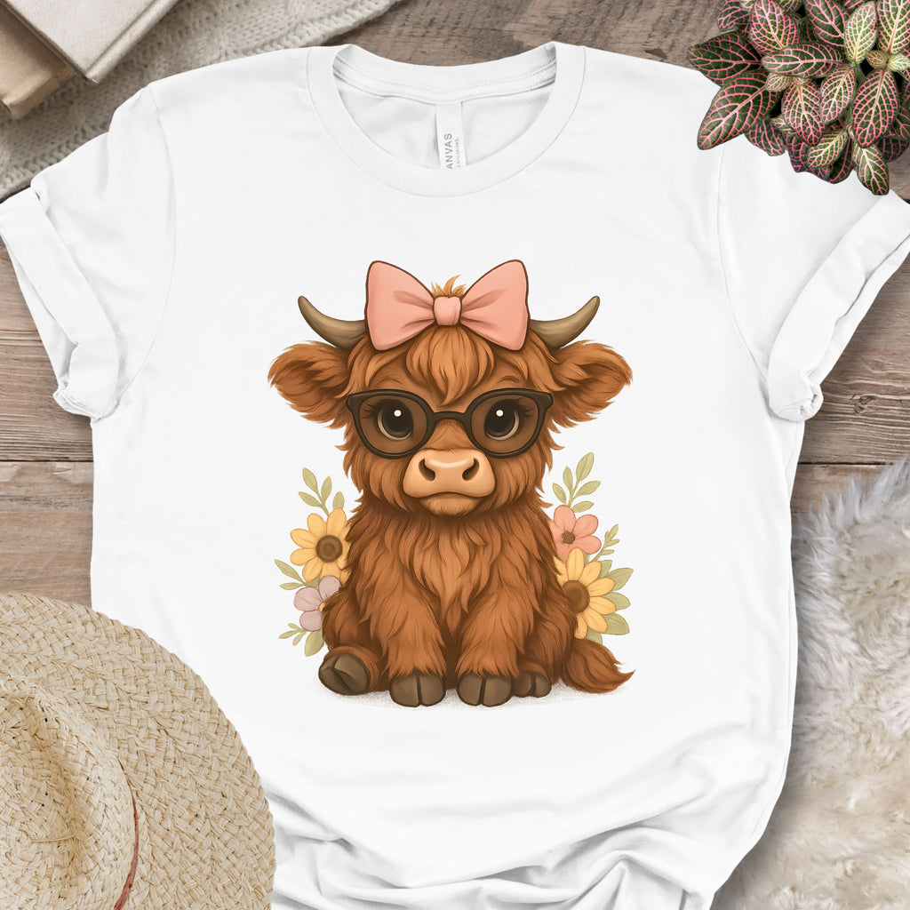 Highland Cow in Sunglasses Tee