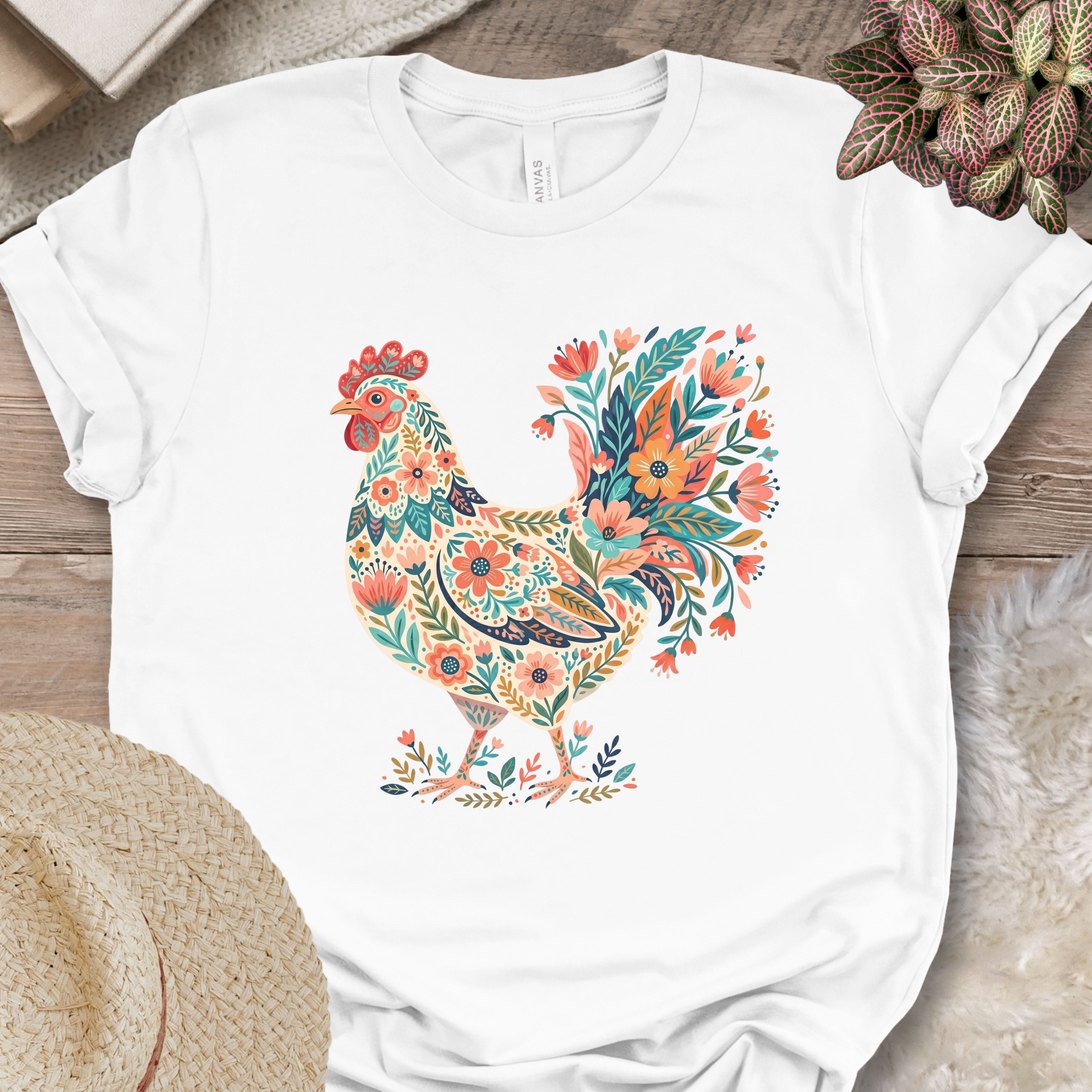 Boho Floral Chicken T-Shirt