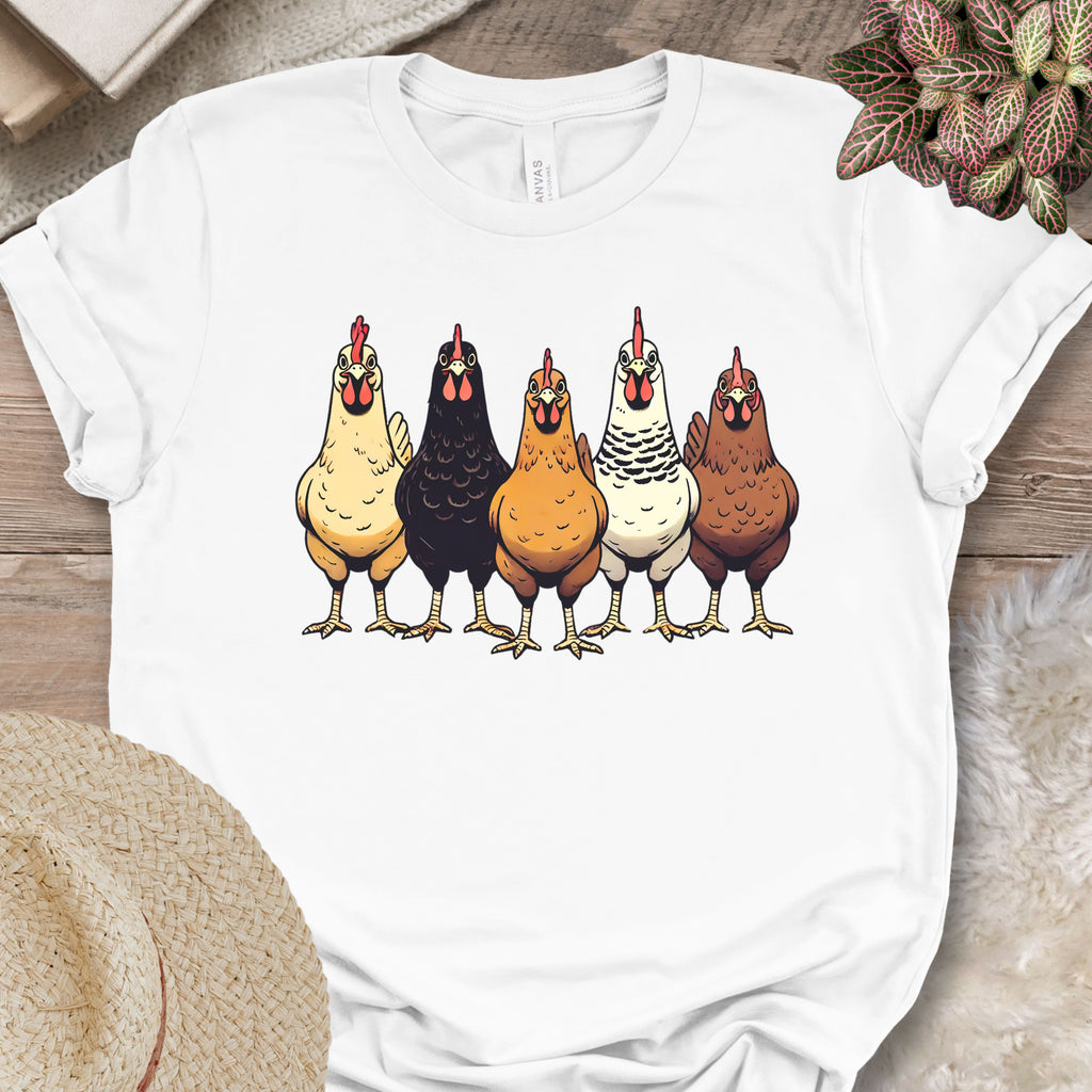 Multicolor Chicken Lineup Tee