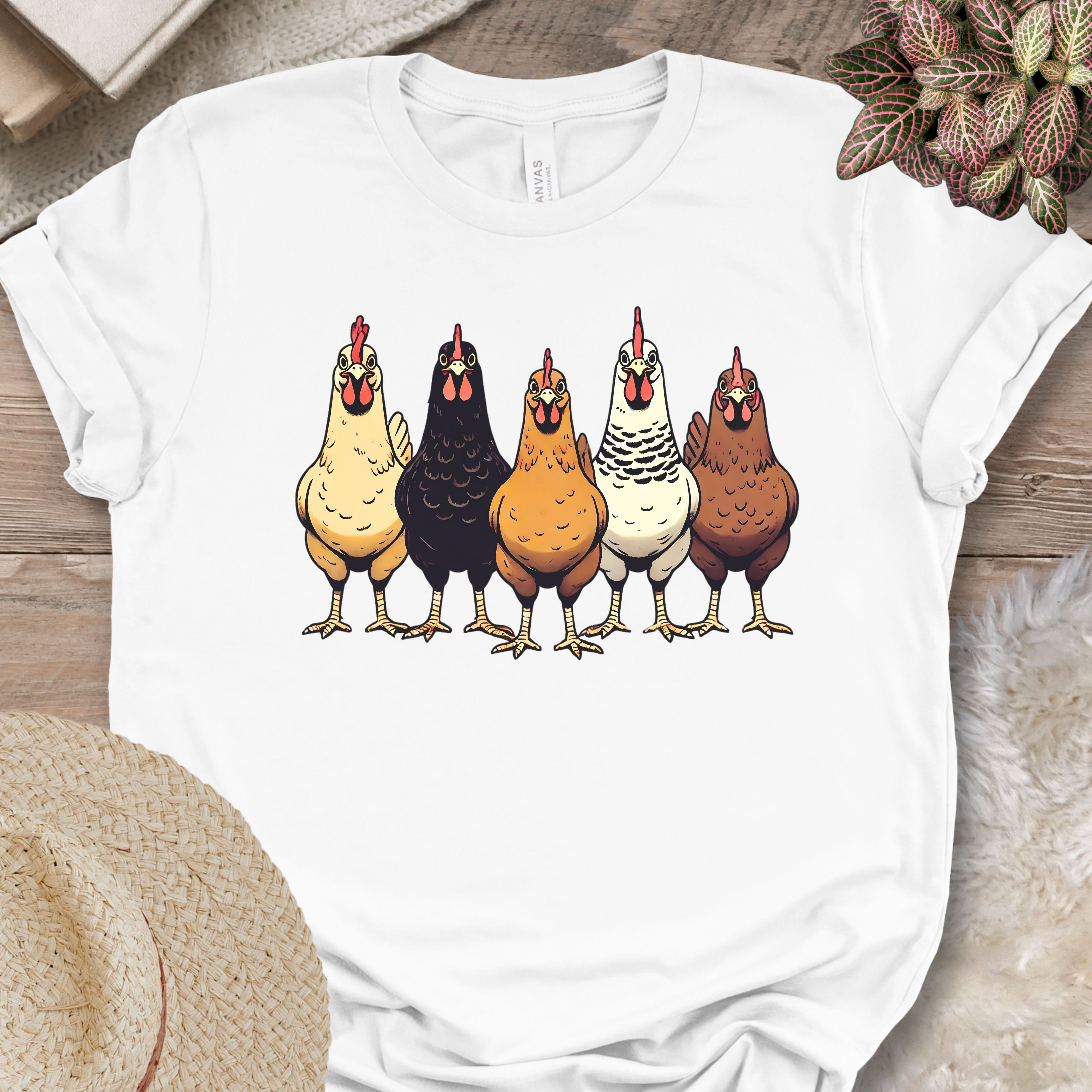Multicolor Chicken Lineup Tee