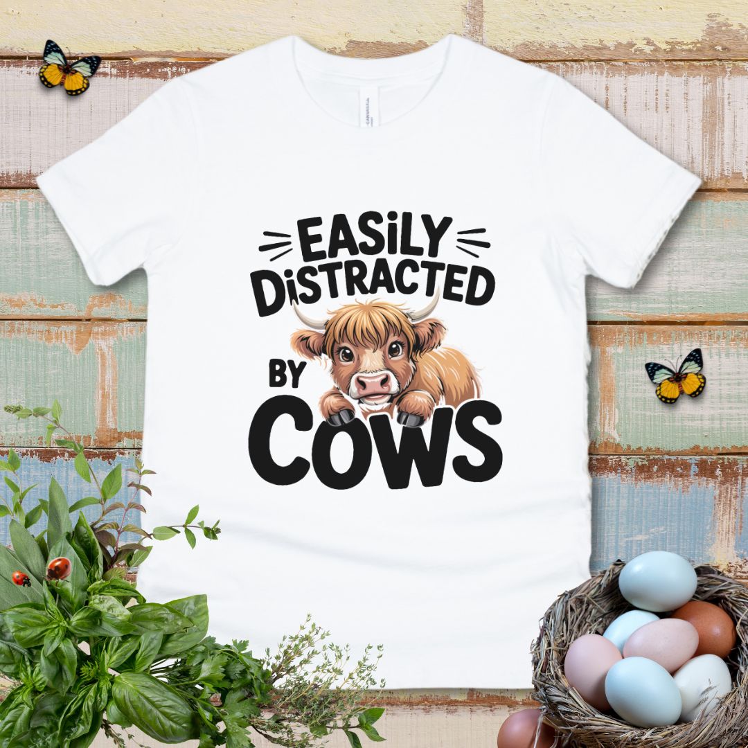 Kids Easily Distracted by Cows Tee