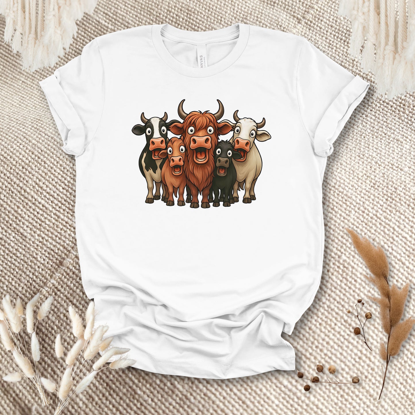 Funny Cow Lover T-Shirt – Cute Cow Lineup Tee for Farmers, Ranchers & Cow Moms