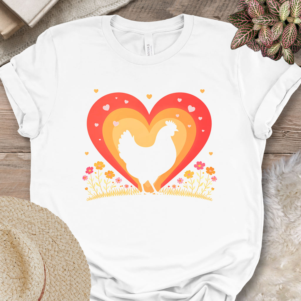 Heart Silhouette Chicken Farm Shirt