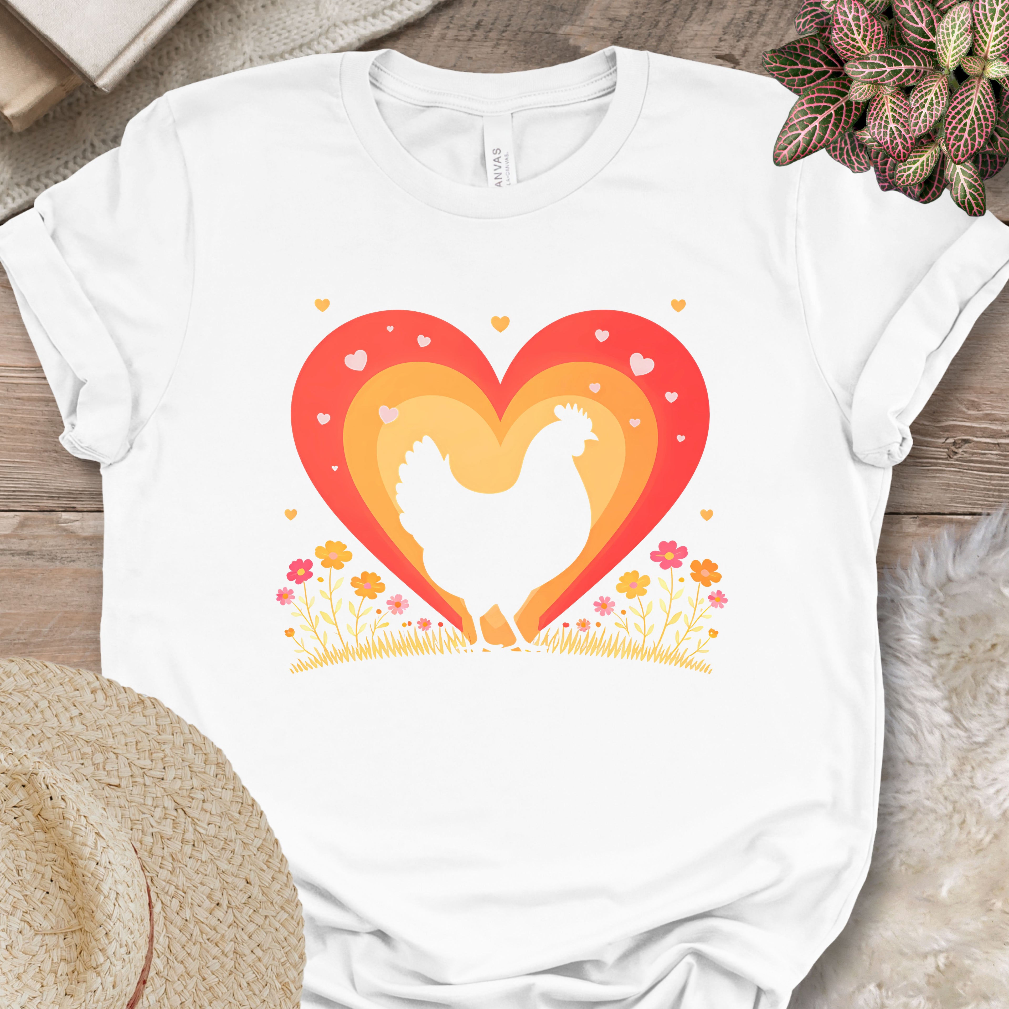 Heart Silhouette Chicken Farm Shirt